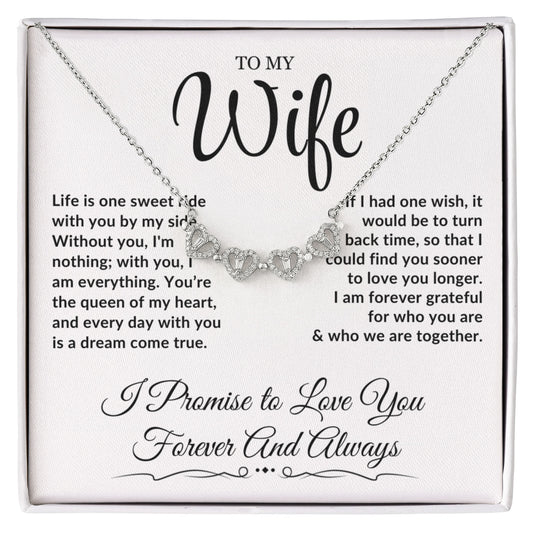 To My Wife - Magnetic Hearts Necklace