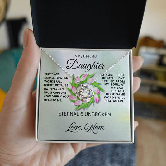 To My Beautiful Daughter - Love Knot Necklace