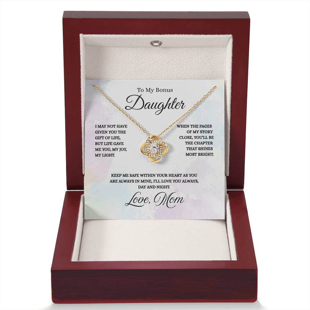 To My Bonus Daughter - Love Knot Necklace