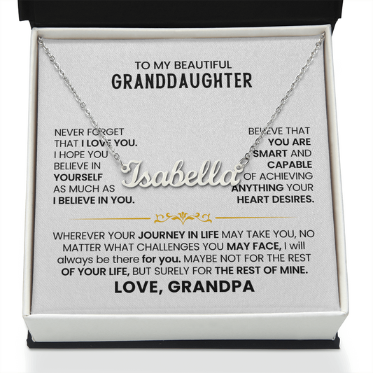 To My Granddaughter - Custom Name Necklace