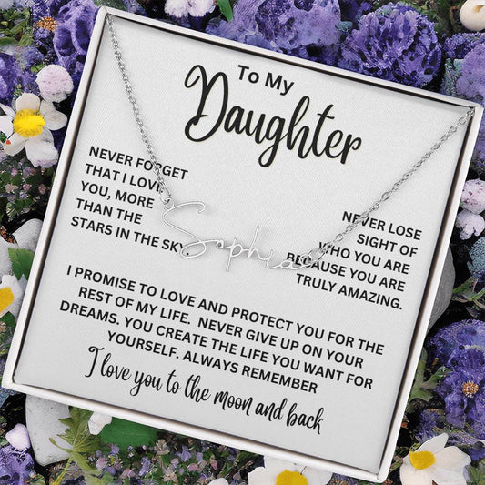 To My Daughter - Signature Name Necklace
