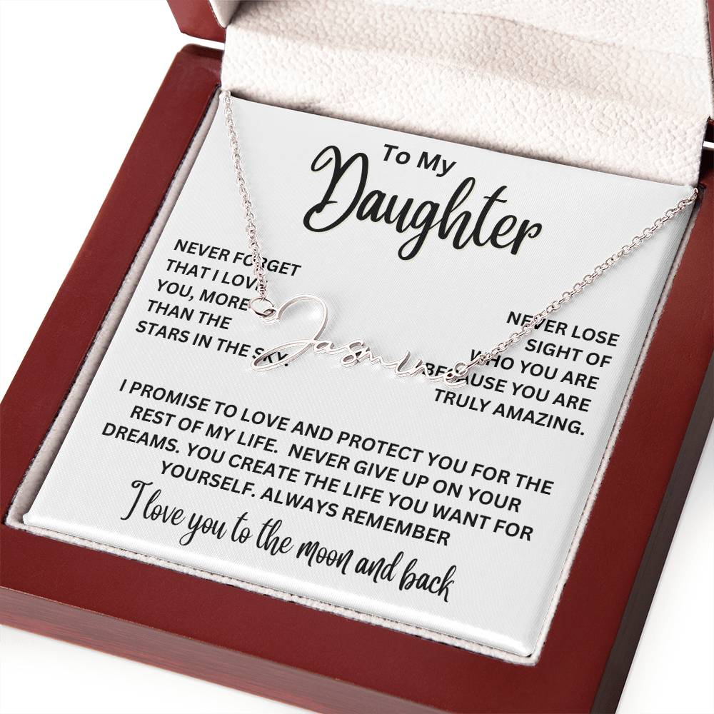 To My Daughter - Signature Name Necklace