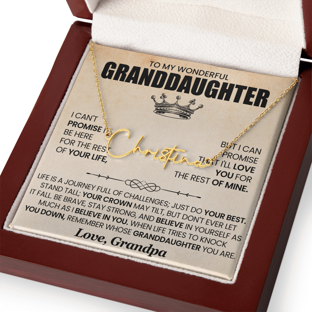 To My Granddaughter - Signature Name Necklace
