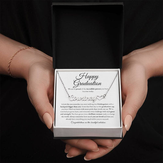Custom Name Necklace - Kindergarten to High School Graduation Keepsake