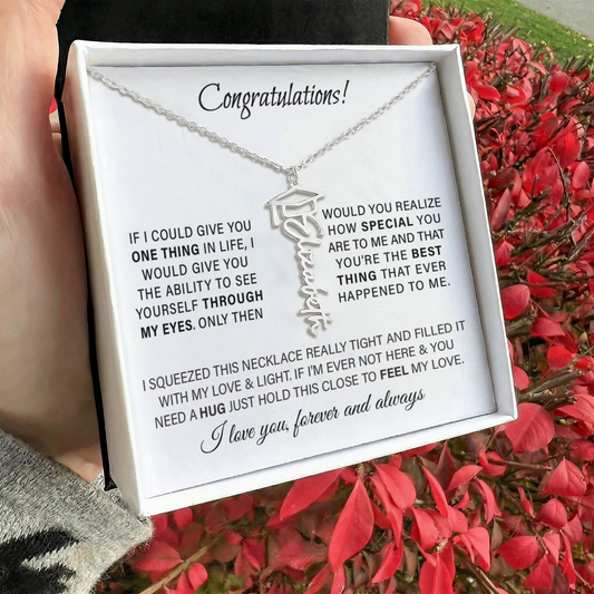 Graduation Cap Name Necklace