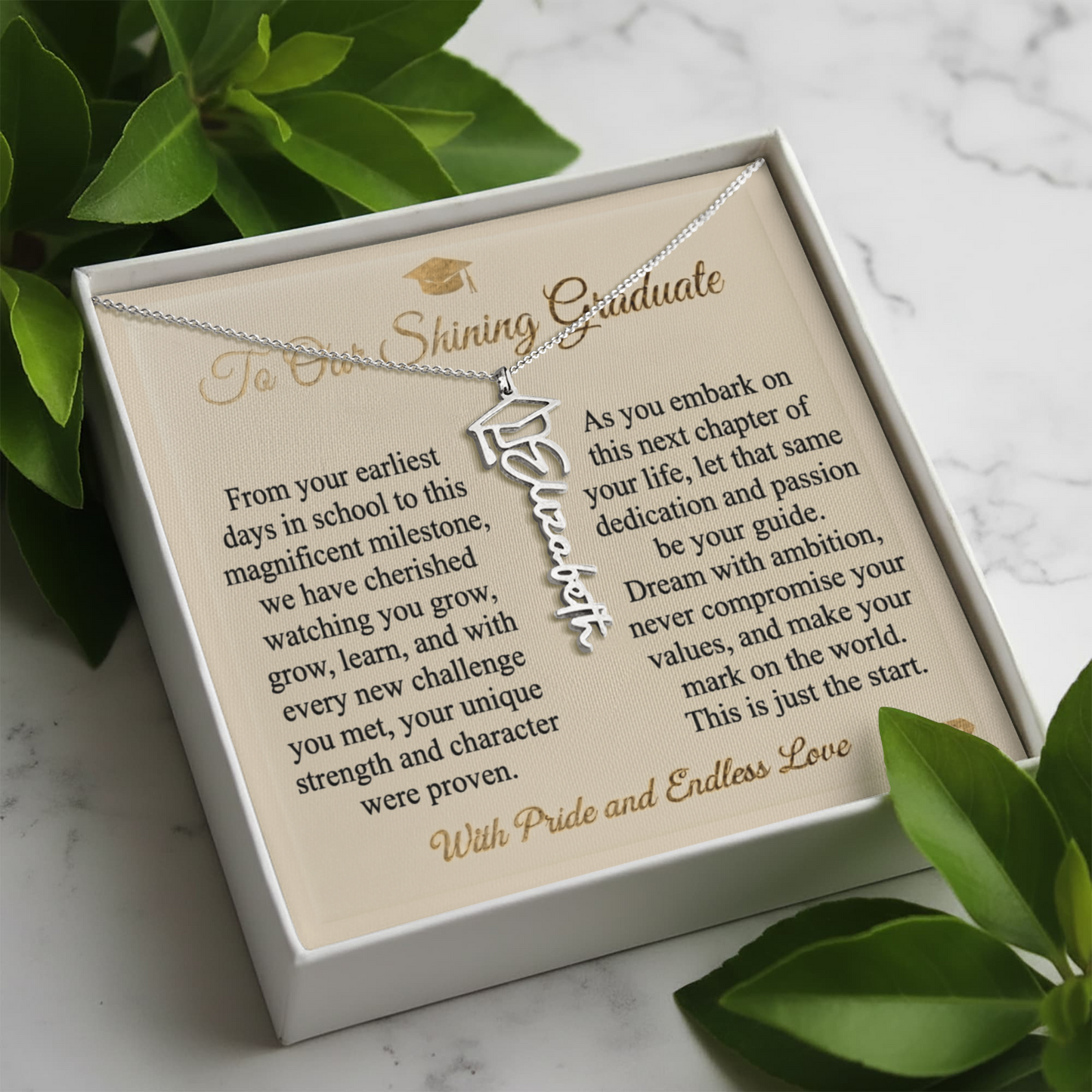 Personalized Graduation Name Necklace | To Our Shining Graduate