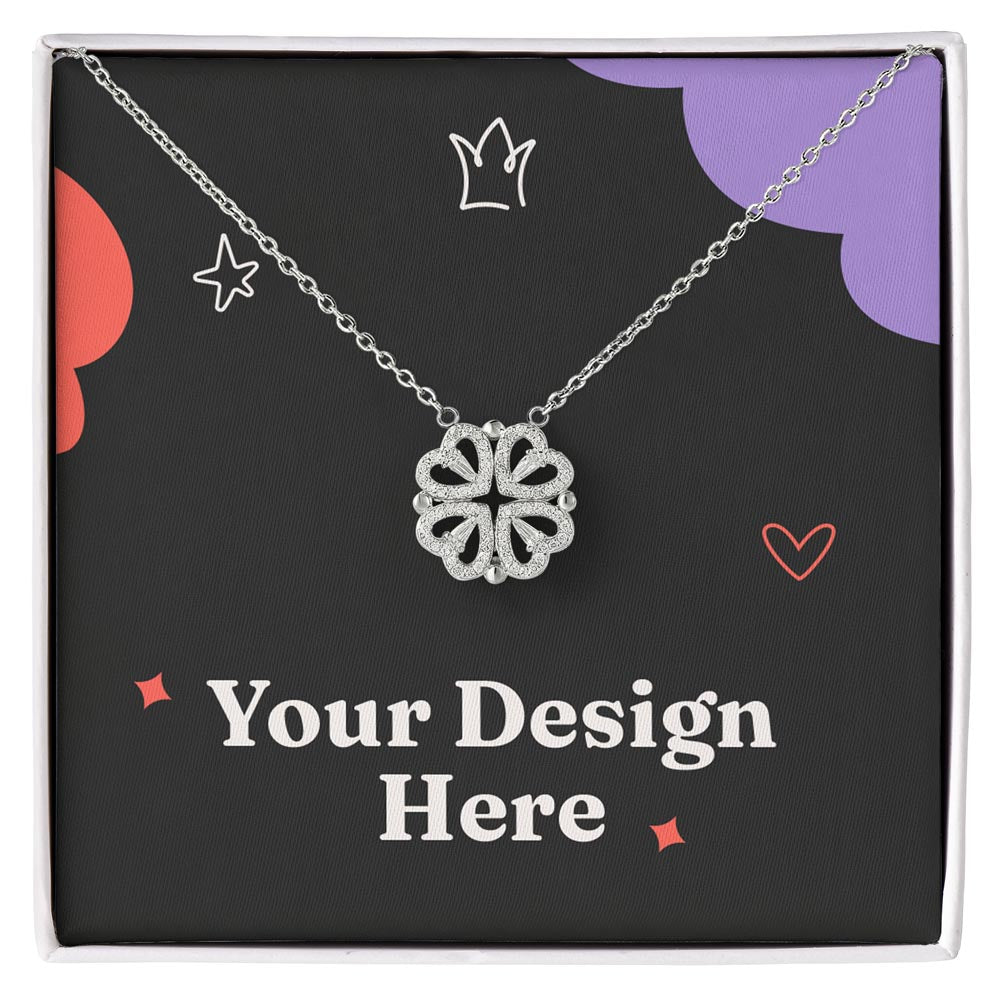 Magnetic Hearts Necklace - White Gold Finish / Standard Box