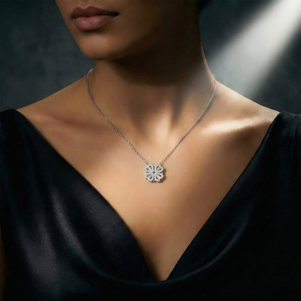 To My Wife - Magnetic Hearts Necklace