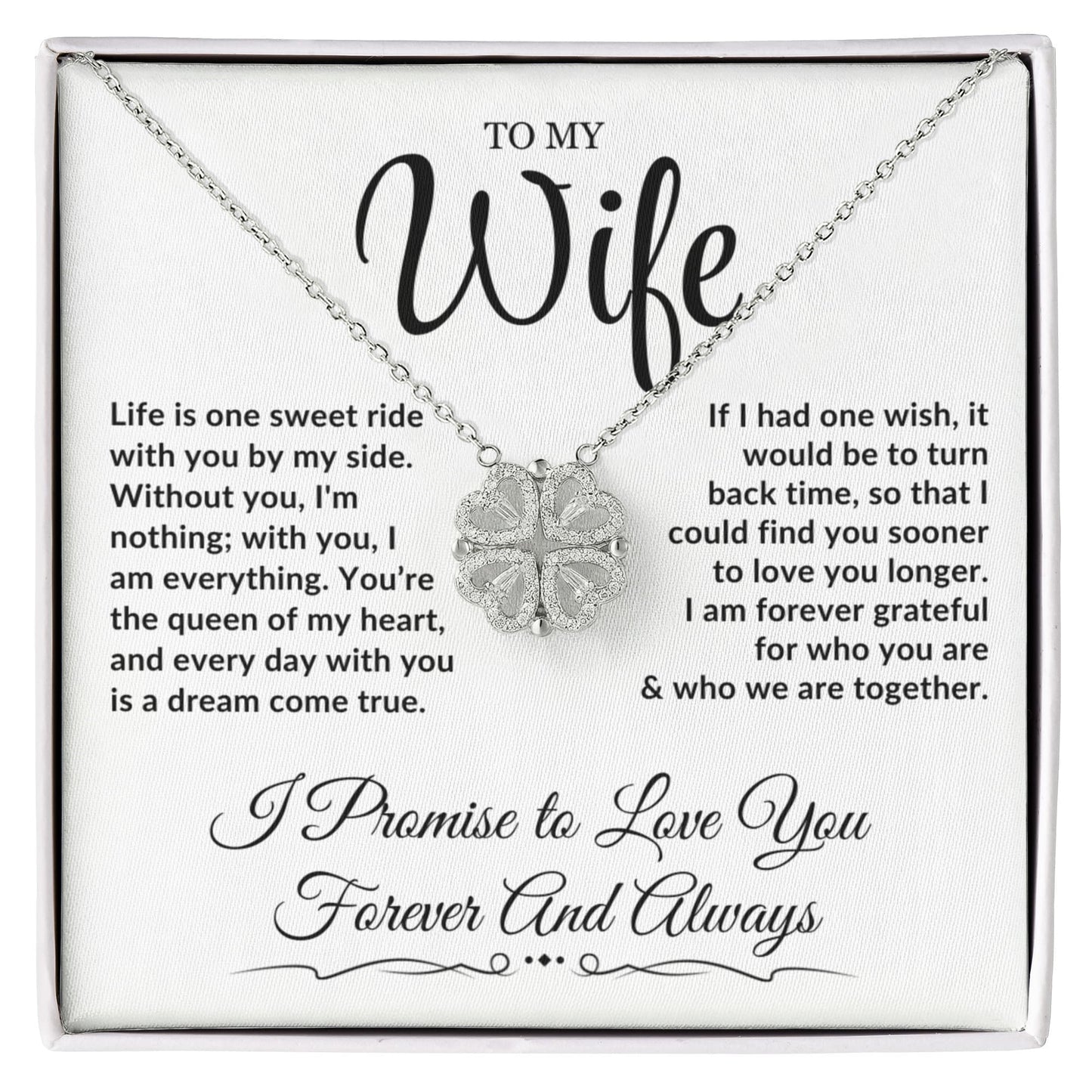 To My Wife - Magnetic Hearts Necklace