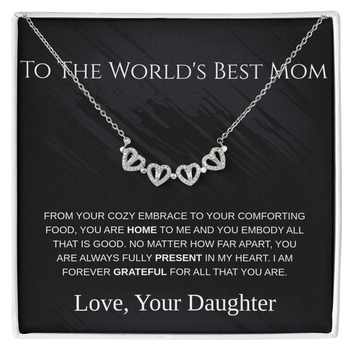 To the World's Best Mom  Magnetic Hearts Necklace