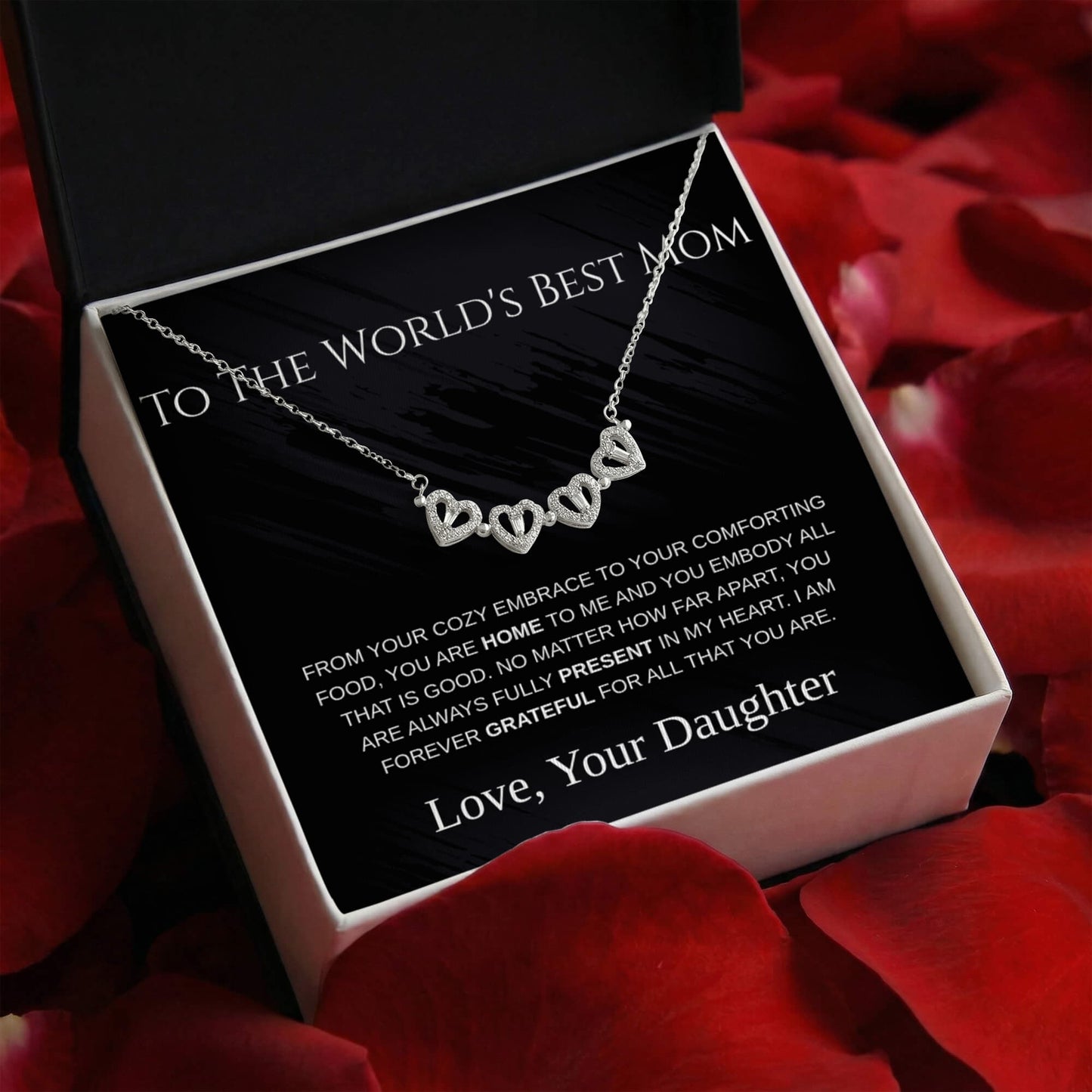 To the World's Best Mom  Magnetic Hearts Necklace