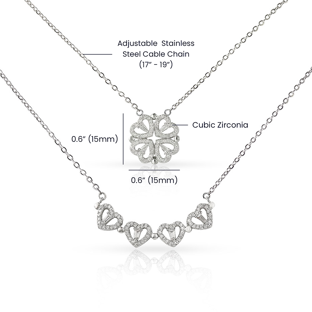 To My Wife - Magnetic Hearts Necklace