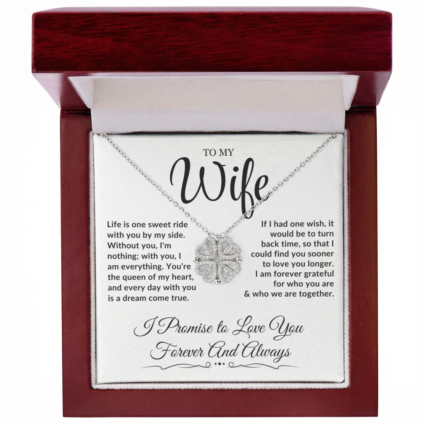 To My Wife - Magnetic Hearts Necklace