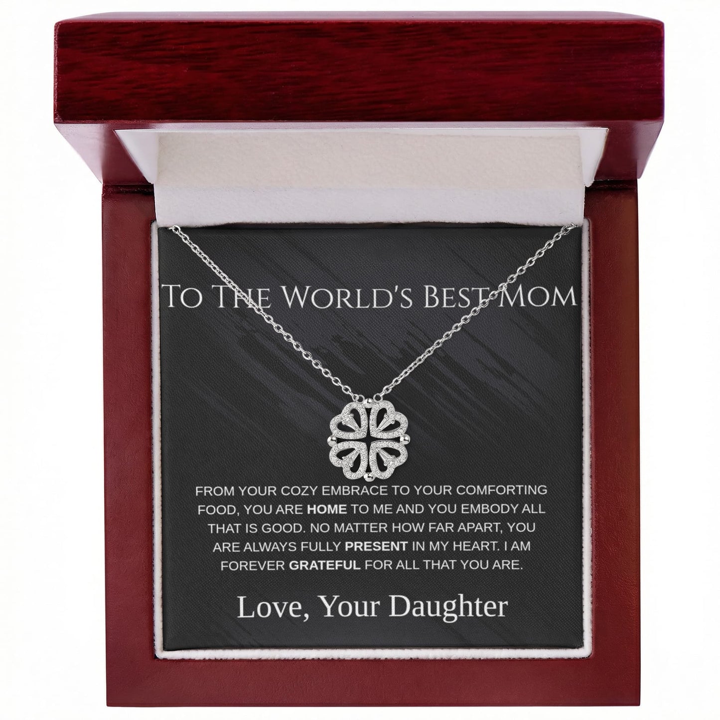 To the World's Best Mom  Magnetic Hearts Necklace
