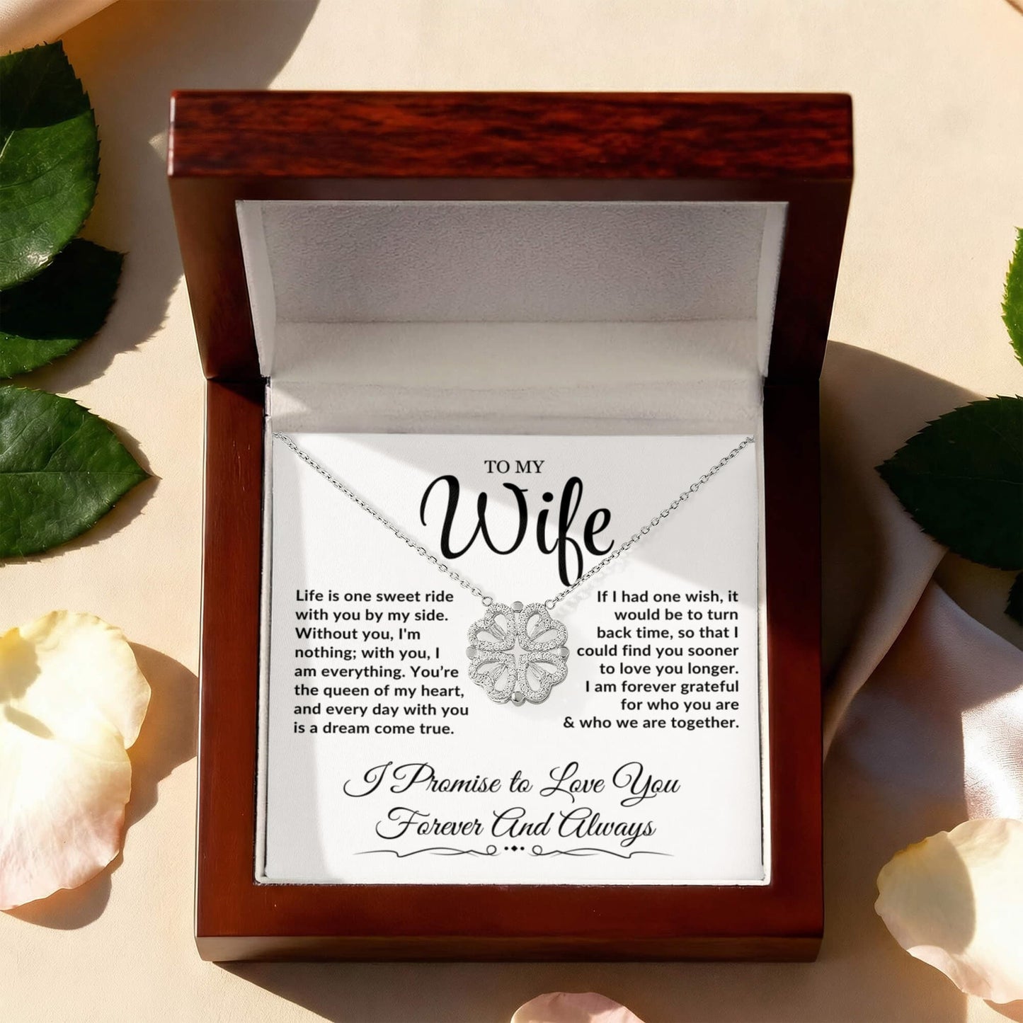 To My Wife - Magnetic Hearts Necklace