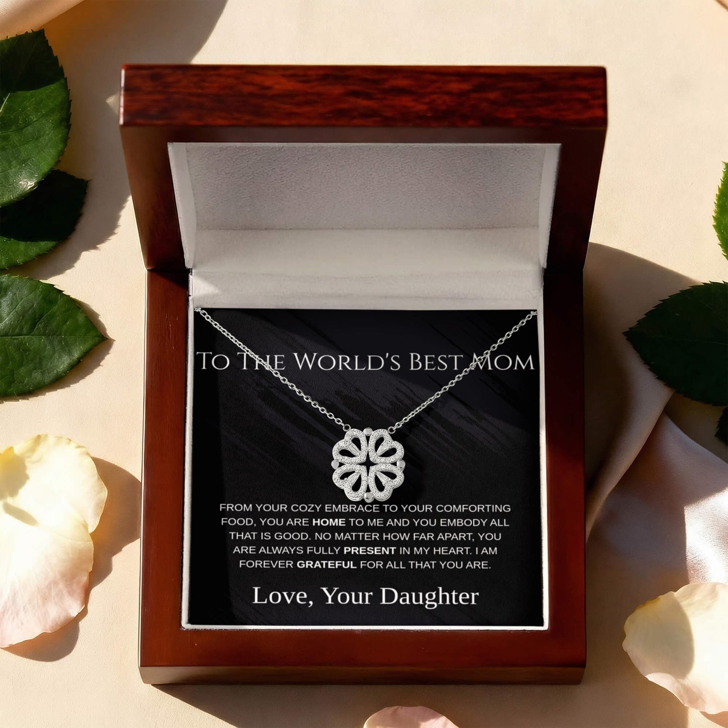 To the World's Best Mom  Magnetic Hearts Necklace