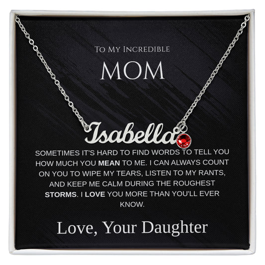 Mother's Day Gift - Custom Name Necklace with Birthstone