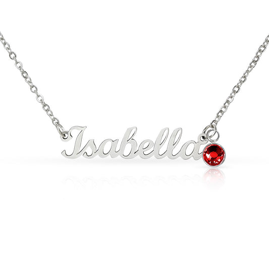 Mother's Day Gift - Custom Name Necklace with Birthstone