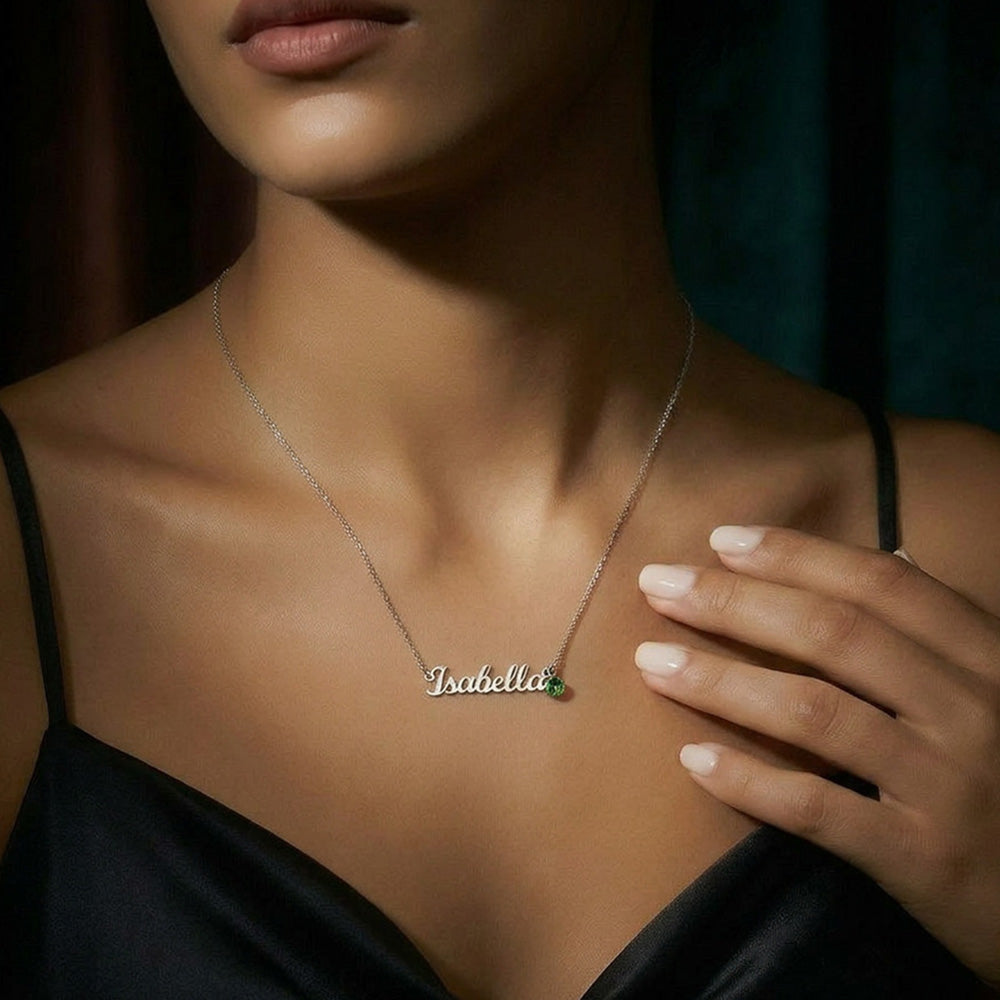 Mother's Day Gift - Custom Name Necklace with Birthstone