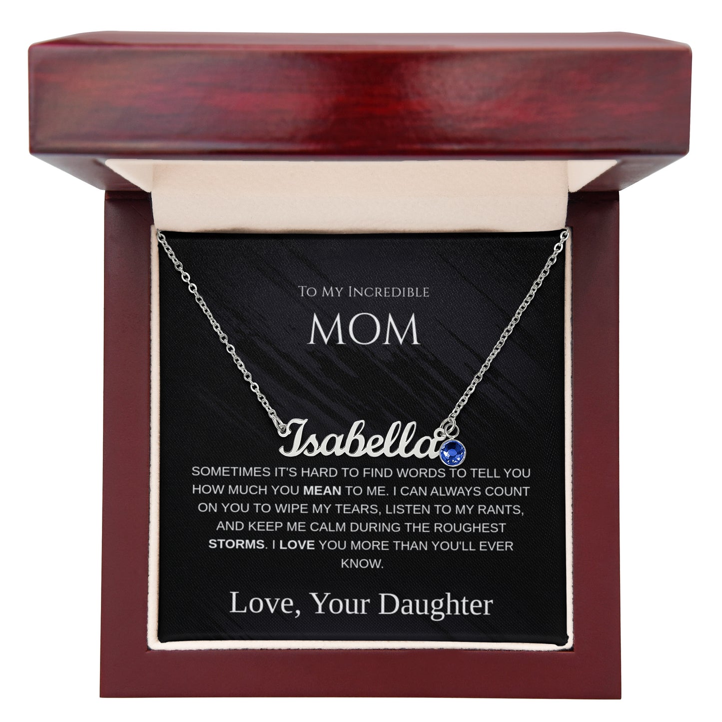 Mother's Day Gift - Custom Name Necklace with Birthstone