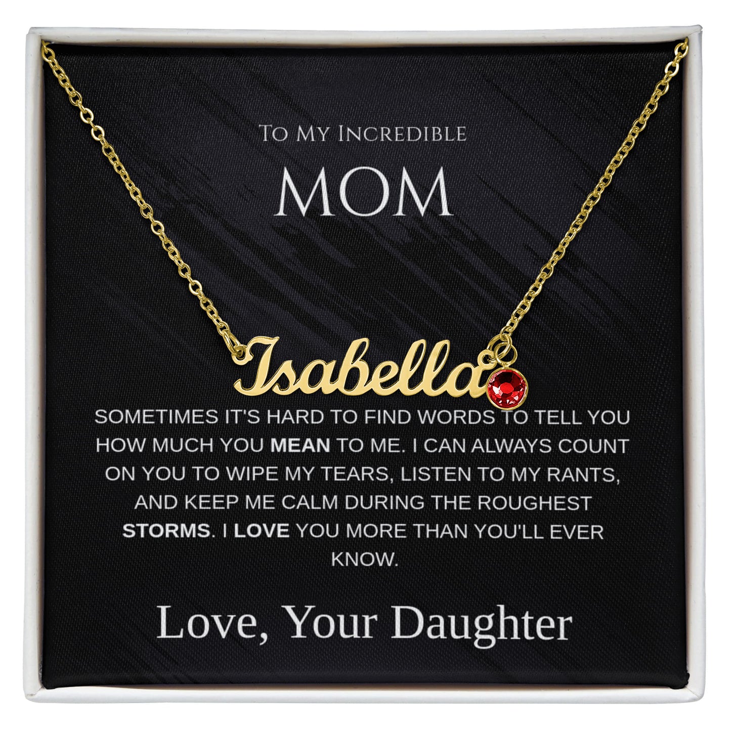 Mother's Day Gift - Custom Name Necklace with Birthstone