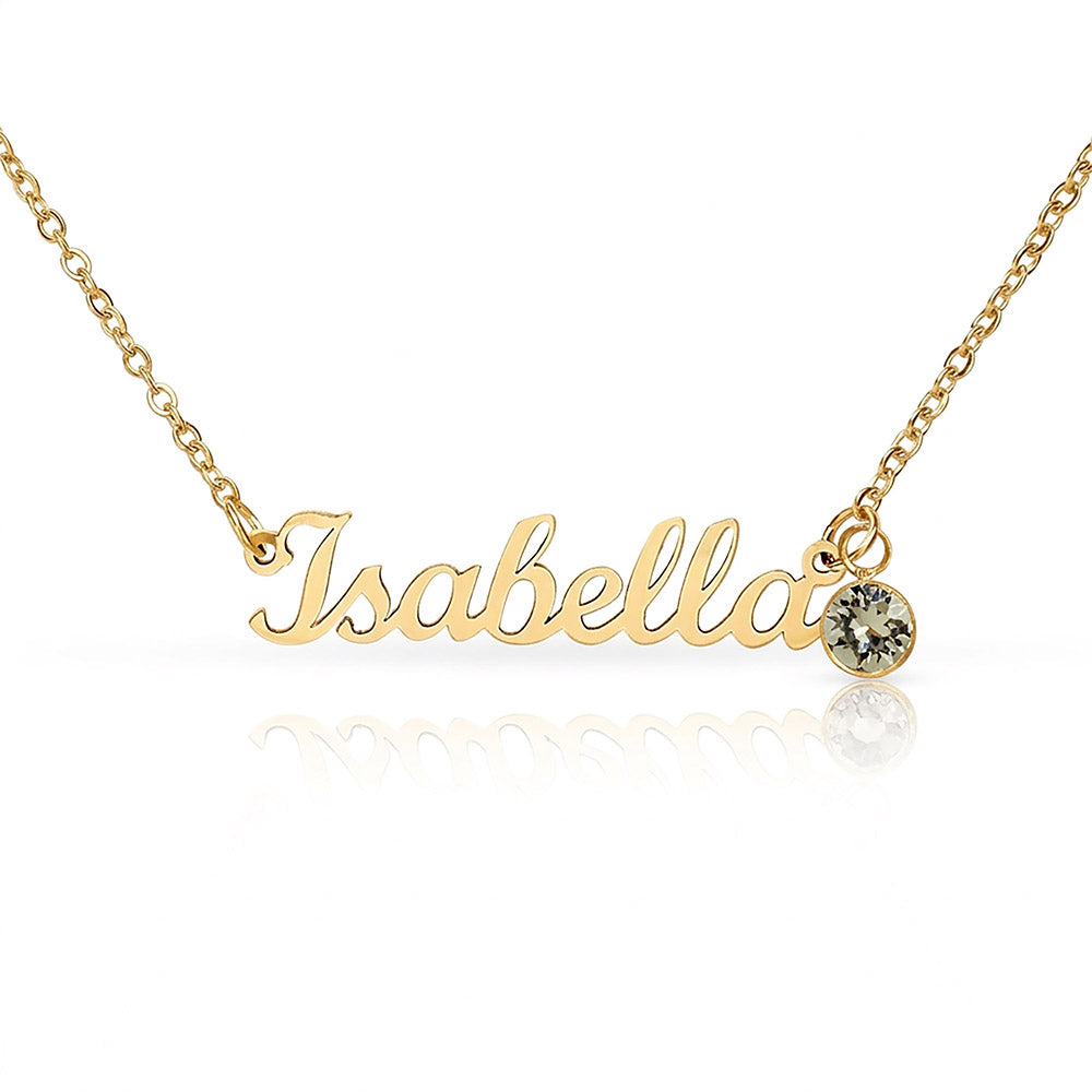 Mother's Day Gift - Custom Name Necklace with Birthstone