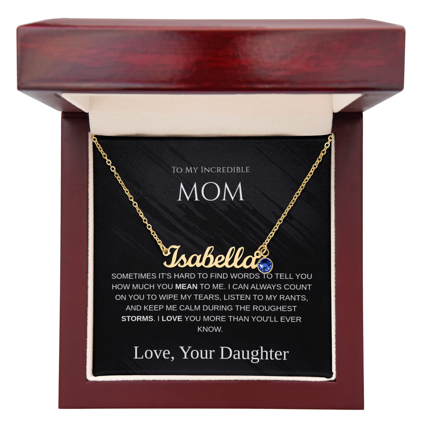Mother's Day Gift - Custom Name Necklace with Birthstone