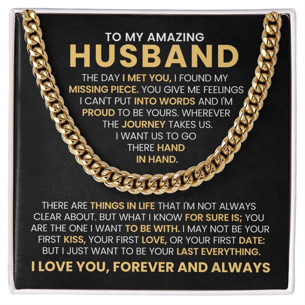 To My Husband - Cuban Link Chain Necklace