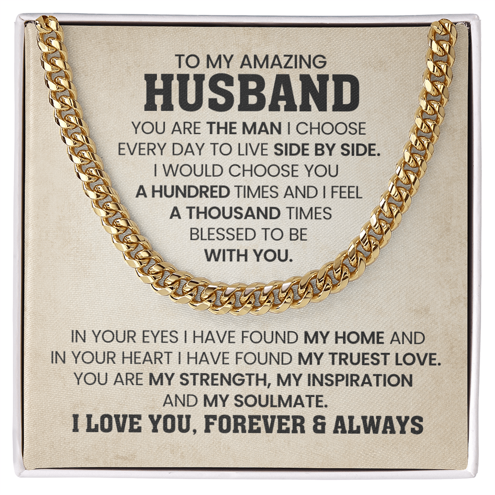 To My Amazing Husband - Cuban Link Chain