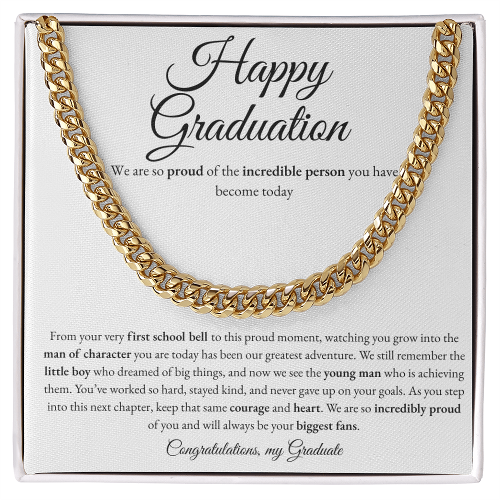 Happy Graduation - Cuban Link Chain Gift for Sone