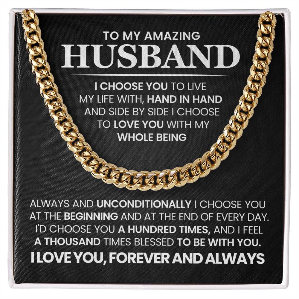 To My Amazing Husband - Cuban Link Chain Necklace