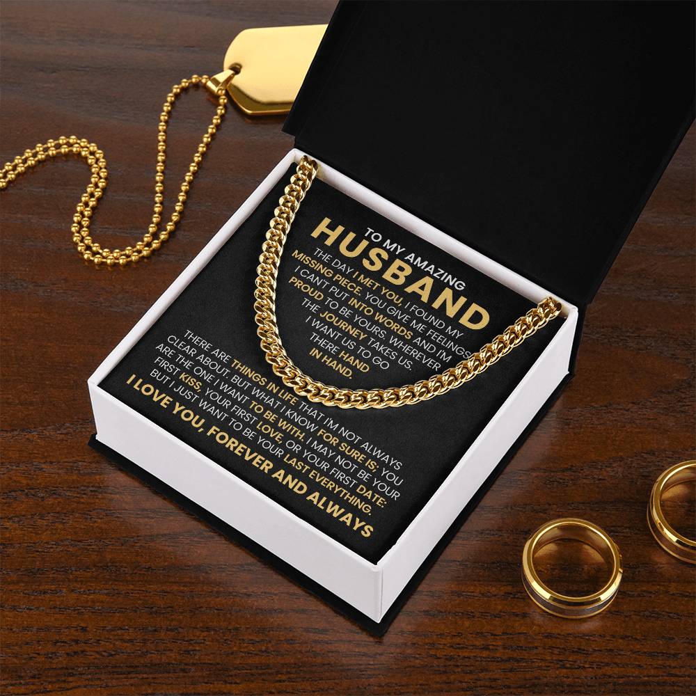 To My Husband - Cuban Link Chain Necklace