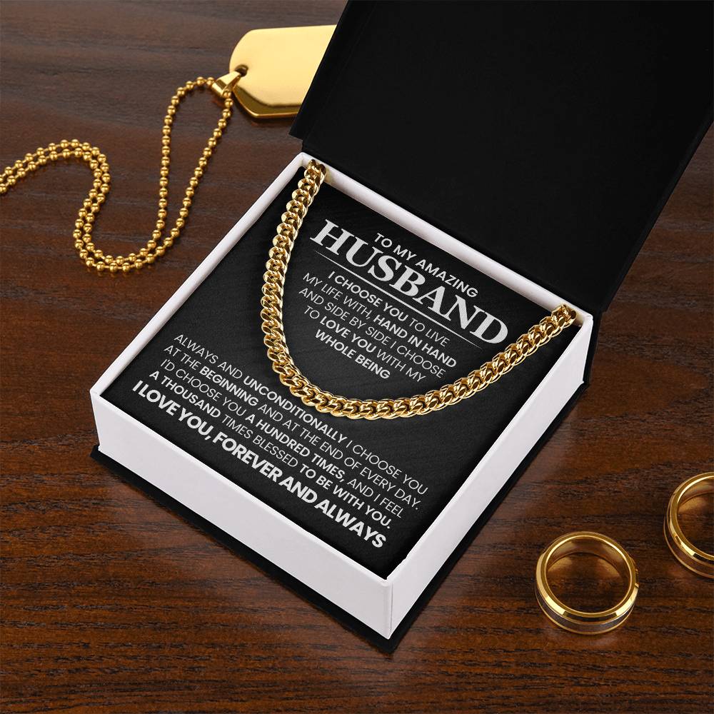 To My Amazing Husband - Cuban Link Chain Necklace
