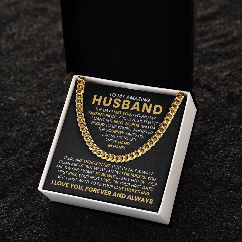 To My Husband - Cuban Link Chain Necklace