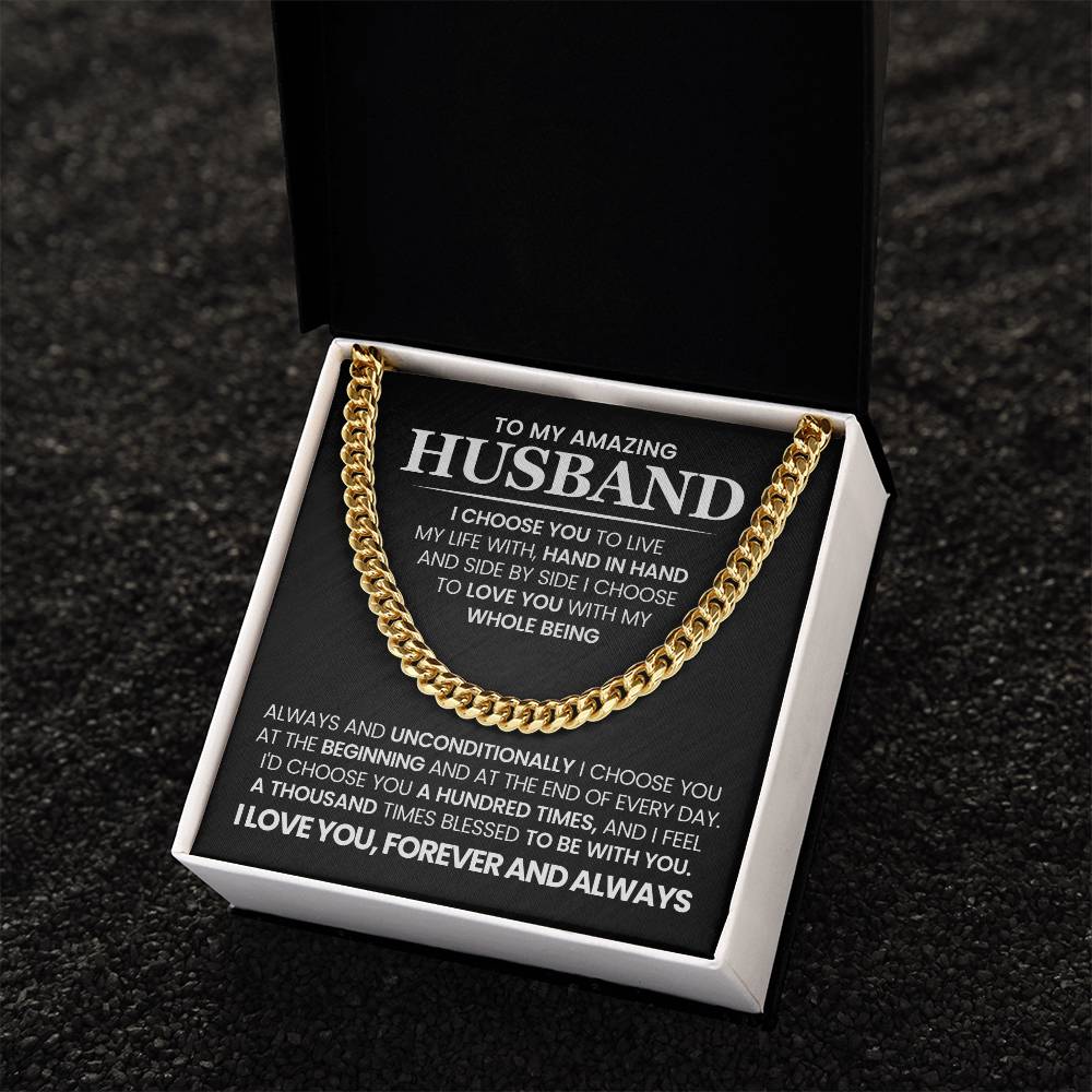 To My Amazing Husband - Cuban Link Chain Necklace