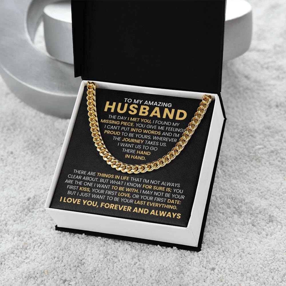 To My Husband - Cuban Link Chain Necklace