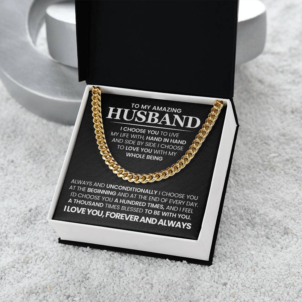 To My Amazing Husband - Cuban Link Chain Necklace