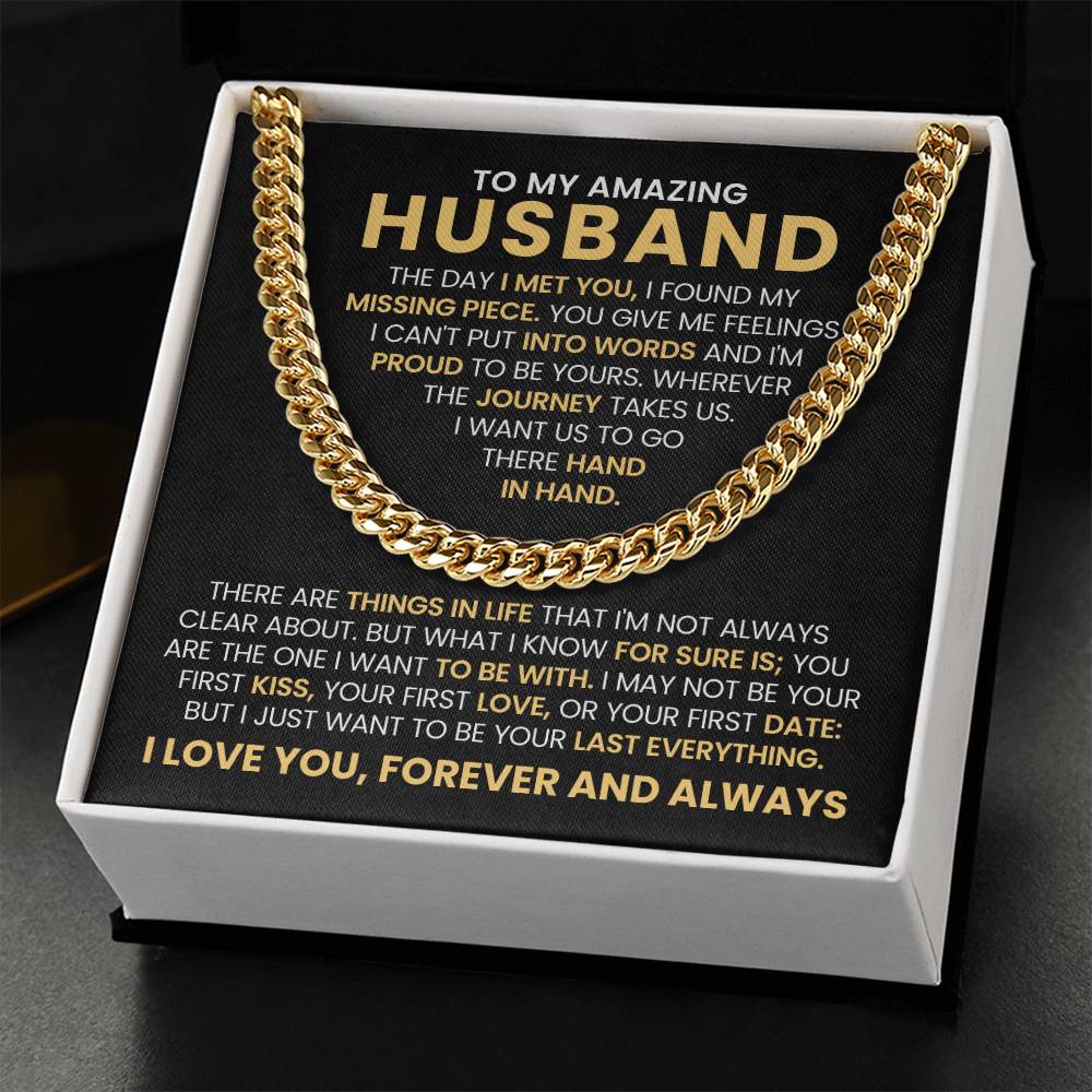 To My Husband - Cuban Link Chain Necklace