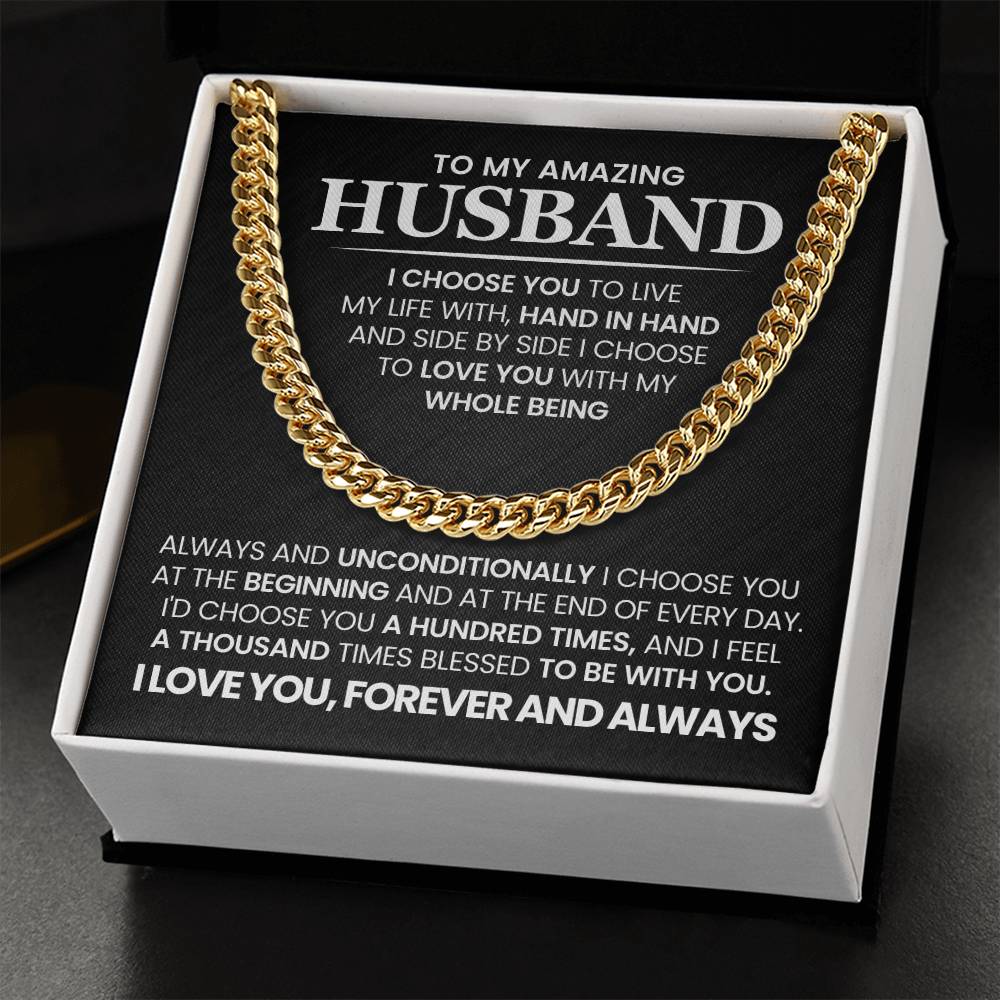 To My Amazing Husband - Cuban Link Chain Necklace