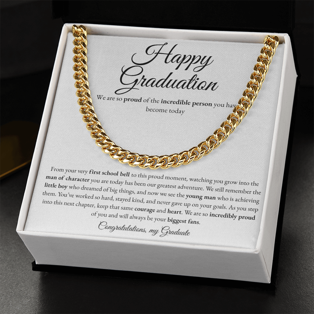 Happy Graduation - Cuban Link Chain Gift for Sone