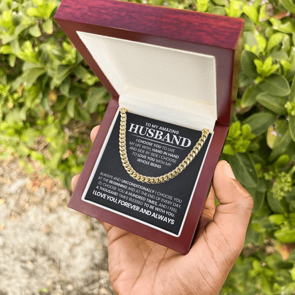 To My Amazing Husband - Cuban Link Chain Necklace