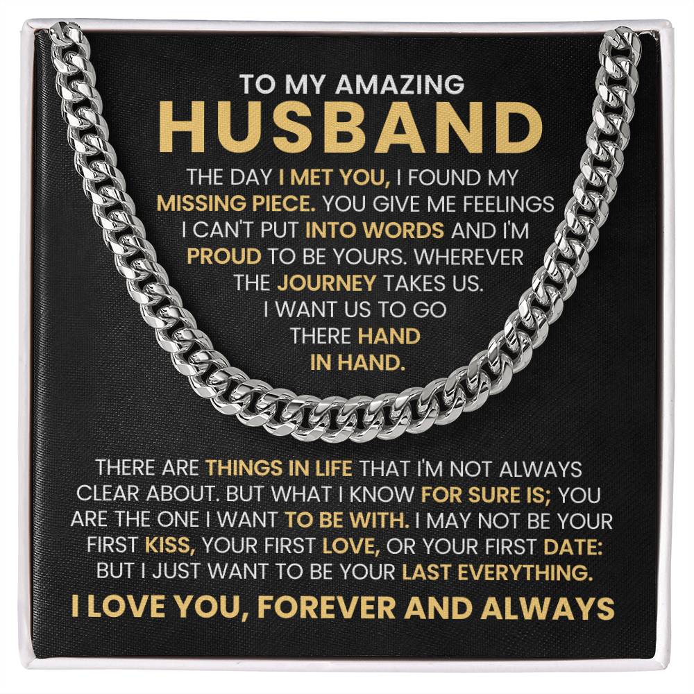 To My Husband - Cuban Link Chain Necklace