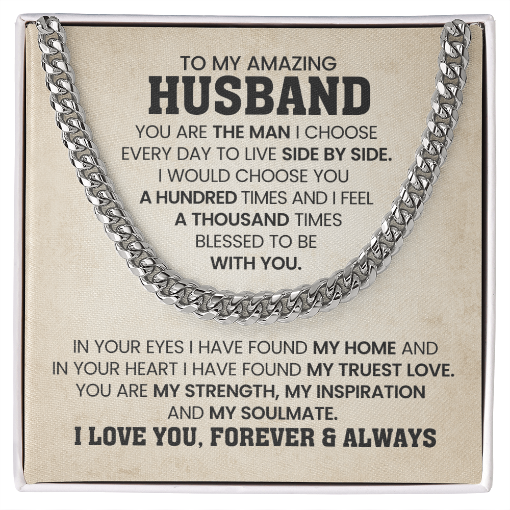 To My Amazing Husband - Cuban Link Chain