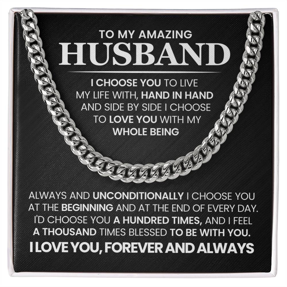 To My Amazing Husband - Cuban Link Chain Necklace