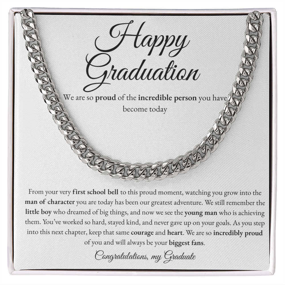 Happy Graduation - Cuban Link Chain Gift for Sone