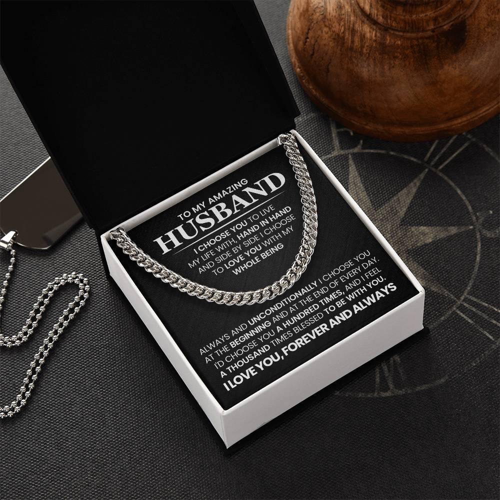 To My Amazing Husband - Cuban Link Chain Necklace