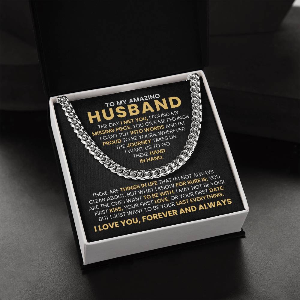 To My Husband - Cuban Link Chain Necklace