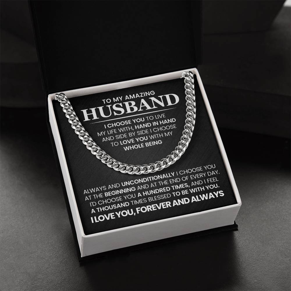 To My Amazing Husband - Cuban Link Chain Necklace