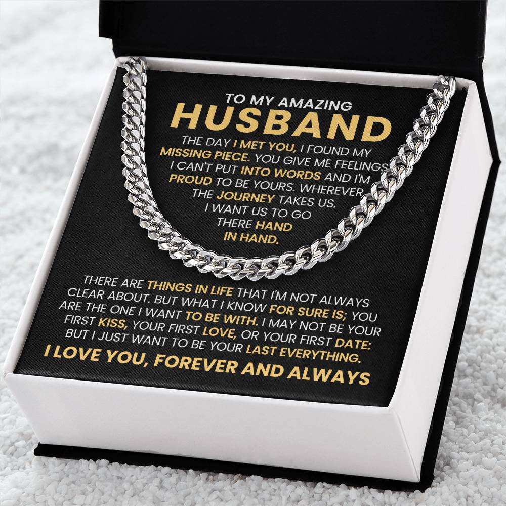 To My Husband - Cuban Link Chain Necklace