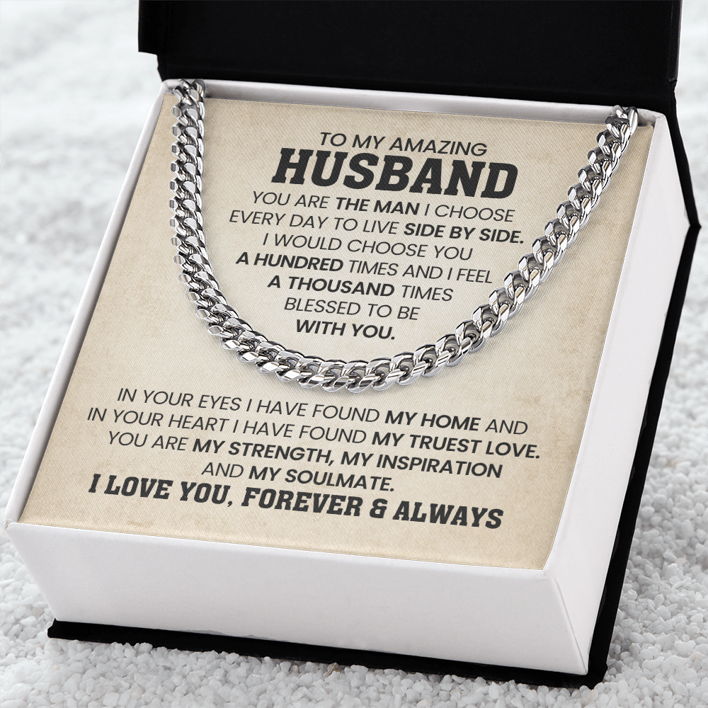 To My Amazing Husband - Cuban Link Chain